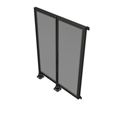 B5-1700-1200-0150-HYPFK DOUBLE PANEL-LEGS ON LEFT AND CENTER WITH HINGES 1700MM X 1200MM  1/4" POLYCARBONATE, AS A KIT