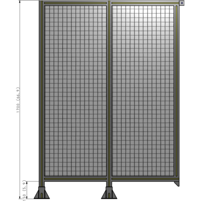 B5-1700-1200-0150-TYMFK DOUBLE PANEL-LEGS ON LEFT AND CENTER, TIE PLATE ON RIGHT 1700MM X 1200MM  1" MESH, AS A KIT