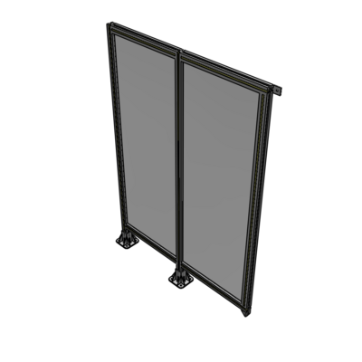 B5-1700-1200-0150-TYPFK DOUBLE PANEL-LEGS ON LEFT AND CENTER, TIE PLATE ON RIGHT 1700MM X 1200MM  1/4" POLYCARBONATE, AS KIT