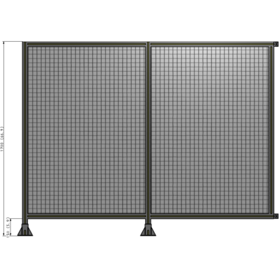 B5-1700-2200-0150-HYMFA DOUBLE PANEL-LEGS ON LEFT AND CENTER WITH HINGES 1700MM X 2200MM  1" MESH, FULLY ASSEMBLED