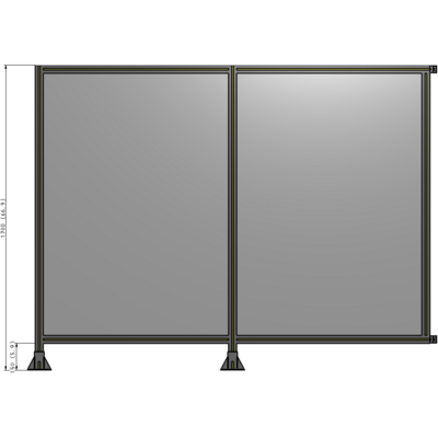 B5-1700-2200-0150-HYPFK DOUBLE PANEL-LEGS ON LEFT AND CENTER WITH HINGES 1700MM X 2200MM  1/4" POLYCARBONATE, AS A KIT