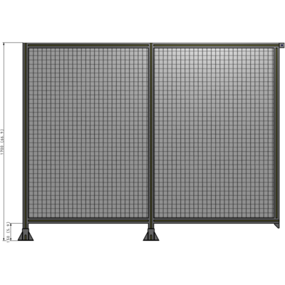B5-1700-2200-0150-TYMFA DOUBLE PANEL-LEGS ON LEFT AND CENTER, TIE PLATE ON RIGHT 1700MM X 2200MM  1" MESH, FULLY ASSEMBLED
