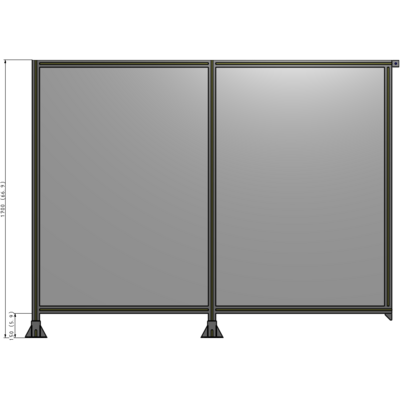 B5-1700-2200-0150-TYPFK DOUBLE PANEL-LEGS ON LEFT AND CENTER, TIE PLATE ON RIGHT 1700MM X 2200MM  1/4" POLYCARBONATE, AS KIT