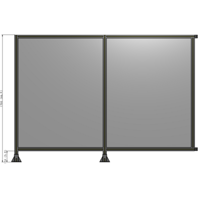 B5-1700-2400-0150-HYPFA DOUBLE PANEL-LEGS ON LEFT AND CENTER WITH HINGES 1700MM X 2400MM  1/4" POLYCARBONATE, ASSEMBLED