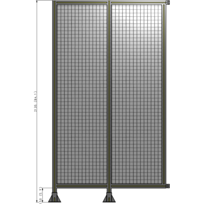 B5-2135-1200-0150-HYMFK DOUBLE PANEL-LEGS ON LEFT AND CENTER WITH HINGES 2135MM X 1200MM 1" MESH, AS A KIT