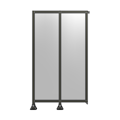 DOUBLE PANEL-LEGS ON LEFT AND CENTER, TIE PLATE ON RIGHT 2135MM X 1200MM  1/4&quot; POLYCARB, ASSEMBLED