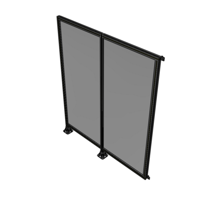 B5-2135-1800-0150-HYPFA DOUBLE PANEL-LEGS ON LEFT AND CENTER WITH HINGES 2135MM X 1800MM  1/4" POLYCARBONATE, ASSEMBLED