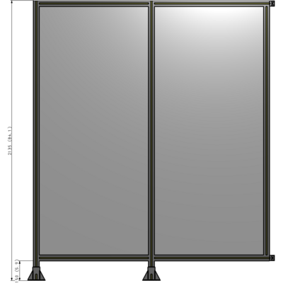 B5-2135-1800-0150-HYPFK DOUBLE PANEL-LEGS ON LEFT AND CENTER WITH HINGES 2135MM X 1800MM  1/4" POLYCARBONATE, AS A KIT