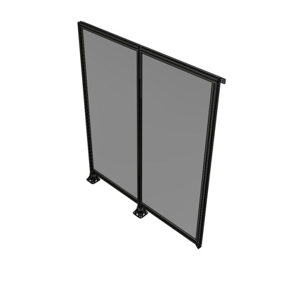 B5-2135-1800-0150-TYPFK DOUBLE PANEL-LEGS ON LEFT AND CENTER, TIE PLATE ON RIGHT 2135MM X 1800MM  1/4" POLYCARBONATE, AS KIT