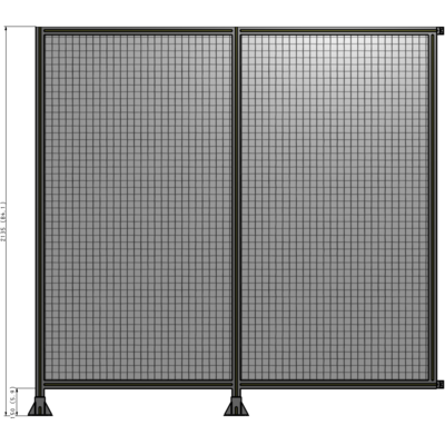 B5-2135-2200-0150-HYMFK DOUBLE PANEL-LEGS ON LEFT AND CENTER WITH HINGES 2135MM X  2200MM  1" MESH, AS A KIT