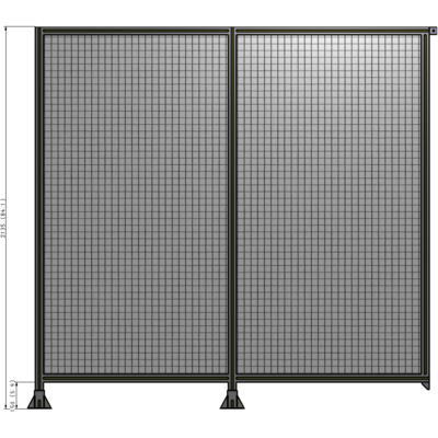 B5-2135-2200-0150-TYMFA DOUBLE PANEL-LEGS ON LEFT AND CENTER, TIE PLATE ON RIGHT 2135MM X  2200MM  1" MESH, FULLY ASSEMBLED