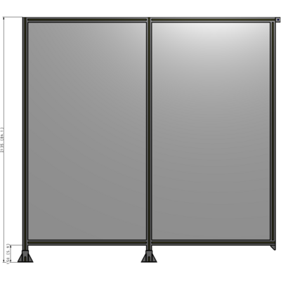 B5-2135-2200-0150-TYPFK DOUBLE PANEL-LEGS ON LEFT AND CENTER, TIE PLATE ON RIGHT 2135MM X  2200MM  1/4" POLYCARBONATE, KIT