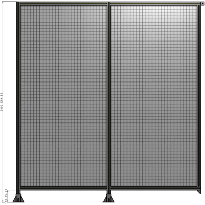 B5-2400-2200-0150-TYMFK DOUBLE PANEL-LEGS ON LEFT AND CENTER, TIE PLATE ON RIGHT 2400MM X 2200MM  1" MESH, AS A KIT