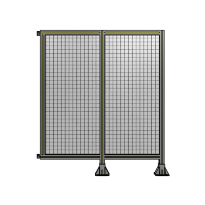 DOUBLE PANEL-LEGS ON RIGHT AND CENTER WITH HINGES 1400MM X 1200MM  1&quot; MESH, FULLY ASSEMBLED