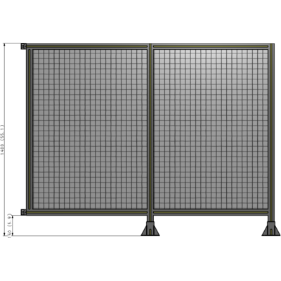 B6-1400-1800-0150-HYMFK DOUBLE PANEL-LEGS ON RIGHT AND CENTER WITH HINGES 1400MM X 1800MM 1" MESH, FULLY ASSEMBLED