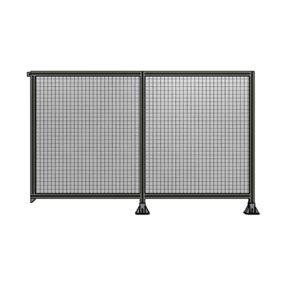 DOUBLE PANEL-LEGS ON RIGHT AND CENTER, TIE PLATE ON LEFT 1400MM X 2200MM  1&quot; MESH, FULLY ASSEMBLED