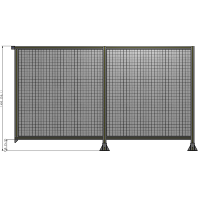 B6-1400-2400-0150-TYMFA DOUBLE PANEL-LEGS ON RIGHT AND CENTER, TIE PLATE ON LEFT 1400MM X 2400MM 1" MESH, FULLY ASSEMBLED