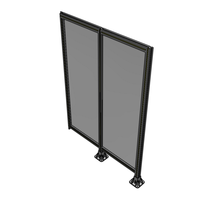 B6-1700-1200-0150-TYPFA DOUBLE PANEL-LEGS ON RIGHT AND CENTER, TIE PLATE ON LEFT 1700MM X 1200MM  1/4" POLYCARB, ASSEMBLED