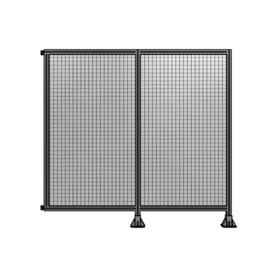 DOUBLE PANEL-LEGS ON RIGHT AND CENTER WITH HINGES 1700MM X 1800MM  1&quot; MESH, FULLY ASSEMBLED