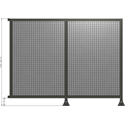 B6-1700-2200-0150-HYMFA DOUBLE PANEL-LEGS ON RIGHT AND CENTER WITH HINGES 1700MM X 2200MM 1" MESH, FULLY ASSEMBLED