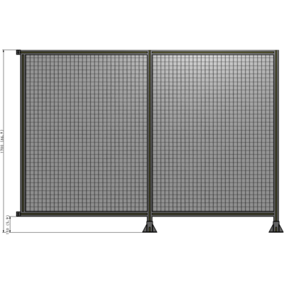 B6-1700-2400-0150-HYMFA DOUBLE PANEL-LEGS ON RIGHT AND CENTER WITH HINGES 1700MM X 2400MM 1" MESH, FULLY ASSEMBLED