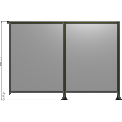 B6-1700-2400-0150-TYPFK DOUBLE PANEL-LEGS ON RIGHT AND CENTER, TIE PLATE ON LEFT 1700MM X 2400MM  1/4" POLYCARBONATE, AS KIT