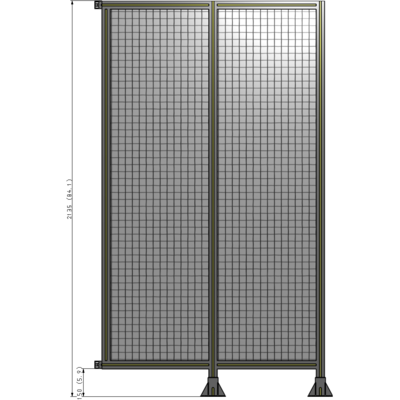 B6-2135-1200-0150-HYMFK DOUBLE PANEL-LEGS ON RIGHT AND CENTER WITH HINGES 2135MM X 1200MM 1" MESH, AS A KIT