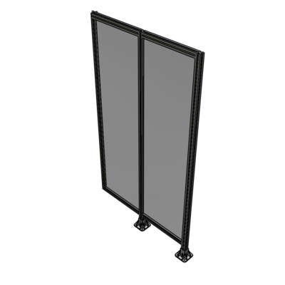 B6-2135-1200-0150-HYPFK DOUBLE PANEL-LEGS ON RIGHT AND CENTER WITH HINGES 2135MM X 1200MM 1/4" POLYCARBONATE, AS A KIT