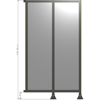 B6-2135-1200-0150-HYPFK DOUBLE PANEL-LEGS ON RIGHT AND CENTER WITH HINGES 2135MM X 1200MM 1/4" POLYCARBONATE, AS A KIT