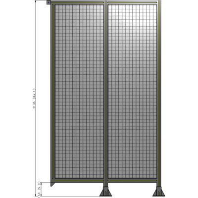 B6-2135-1200-0150-TYMFK DOUBLE PANEL-LEGS ON RIGHT AND CENTER, TIE PLATE ON LEFT 2135MM X 1200MM 1" MESH, AS A KIT