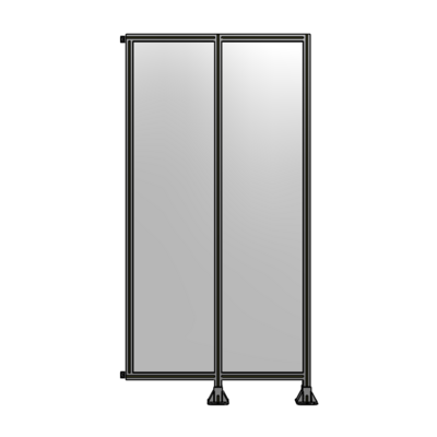 DOUBLE PANEL-LEGS ON RIGHT AND CENTER WITH HINGES 2400MM X 1200MM  1/4" POLYCARBONATE, ASSEMBLED
