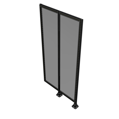 B6-2400-1200-0150-HYPFA DOUBLE PANEL-LEGS ON RIGHT AND CENTER WITH HINGES 2400MM X 1200MM  1/4" POLYCARBONATE, ASSEMBLED