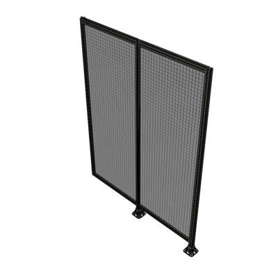 B6-2400-1800-0150-HYMFA DOUBLE PANEL-LEGS ON RIGHT AND CENTER WITH HINGES 2400MM X 1800MM  1" MESH, FULLY ASSEMBLED
