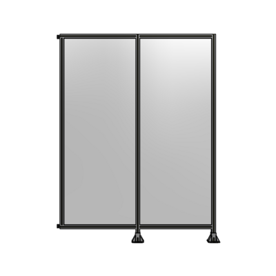 DOUBLE PANEL-LEGS ON RIGHT AND CENTER WITH HINGES 2400MM X 1800MM  1/4" POLYCARBONATE, ASSEMBLED