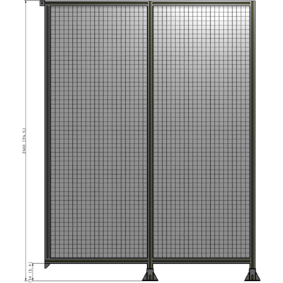 B6-2400-1800-0150-TYMFK DOUBLE PANEL-LEGS ON RIGHT AND CENTER, TIE PLATE ON LEFT 2400MM X 1800MM  1" MESH, AS A KIT