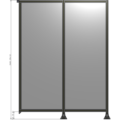 B6-2400-1800-0150-TYPFK DOUBLE PANEL-LEGS ON RIGHT AND CENTER, TIE PLATE ON LEFT 2400MM X 1800MM  1/4" POLYCARBONATE, AS KIT