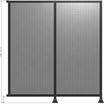 B6-2400-2200-0150-HYMFK DOUBLE PANEL-LEGS ON RIGHT AND CENTER WITH HINGES 2400MM X 2200MM  1" MESH, AS A KIT