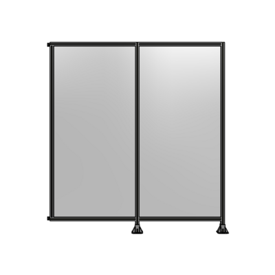 DOUBLE PANEL-LEGS ON RIGHT AND CENTER WITH HINGES 2400MM X 2200MM  1/4" POLYCARBONATE, ASSEMBLED