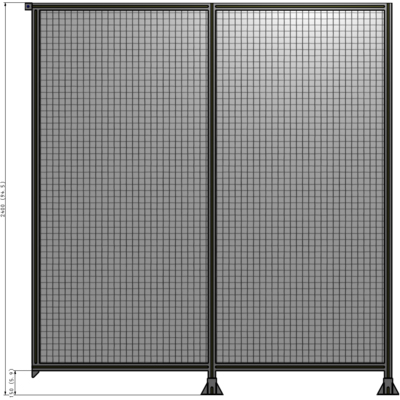 B6-2400-2200-0150-TYMFK DOUBLE PANEL-LEGS ON RIGHT AND CENTER, TIE PLATE ON LEFT 2400MM X 2200MM  1" MESH, AS A KIT