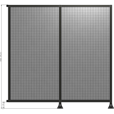 B6-2400-2400-0150-HYMFA DOUBLE PANEL-LEGS ON RIGHT AND CENTER WITH HINGES 2400MM X 2400MM  1" MESH, FULLY ASSEMBLED
