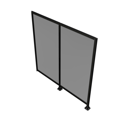 B6-2400-2400-0150-TYPFA DOUBLE PANEL-LEGS ON RIGHT AND CENTER, TIE PLATE ON LEFT 2400MM X 2400MM  1/4" POLYCARB, ASSEMBLED
