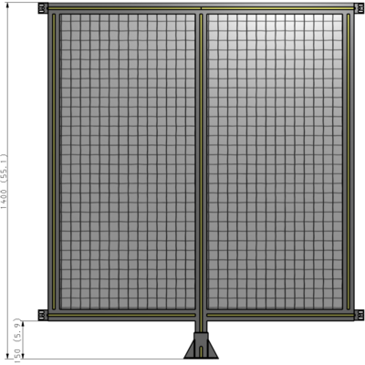 B7-1400-1200-0150-HYMFA DOUBLE PANEL-LEG IN CENTER AND HINGE CONNECTORS 1400MM X 1200MM  1" MESH, AS A KIT
