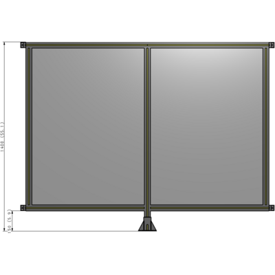 B7-1400-1800-0150-HYPFK DOUBLE PANEL-LEG IN CENTER AND HINGE CONNECTORS 1400MM X 1800MM  1/4" POLYCARBONATE, ASSEMBLED