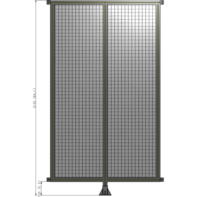 B7-2135-1200-0150-HYMFA DOUBLE PANEL-LEG IN CENTER AND HINGE CONNECTORS 2135MM X 1200MM  1" MESH, FULLY ASSEMBLED