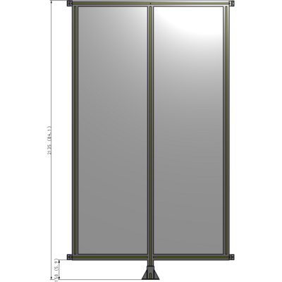 B7-2135-1200-0150-HYPFK DOUBLE PANEL-LEG IN CENTER AND HINGE CONNECTORS 2135MM X 1200MM 1/4" POLYCARBONATE, AS A KIT