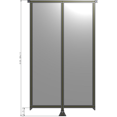 B7-2135-1200-0150-TYPFK DOUBLE PANEL-LEG IN CENTER AND TIE PLATE CONNECTORS 2135MM X 1200MM 1/4" POLYCARBONATE, AS KIT