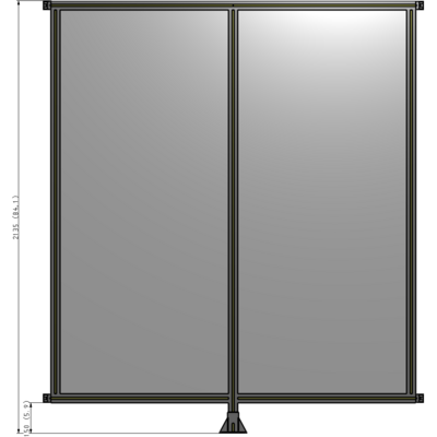 B7-2135-1800-0150-HYPFA DOUBLE PANEL-LEG IN CENTER AND HINGE CONNECTORS 2135MM X 1800MM  1/4" POLYCARBONATE, ASSEMBLED