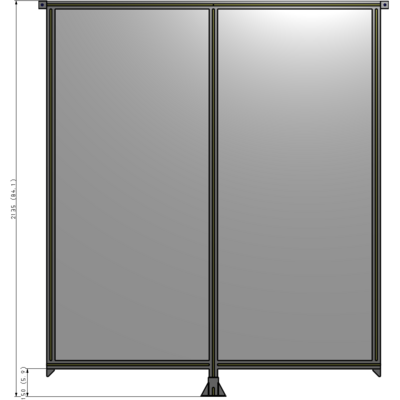 B7-2135-1800-0150-TYPFA DOUBLE PANEL-LEG IN CENTER AND TIE PLATE CONNECTORS 2135MM X 1800MM 1/4" POLYCARB, ASSEMBLED