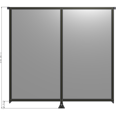 B7-2135-2200-0150-TYPFK DOUBLE PANEL-LEG IN CENTER AND TIE PLATE CONNECTORS 2135MM X 2200MM 1/4" POLYCARBONATE, KIT