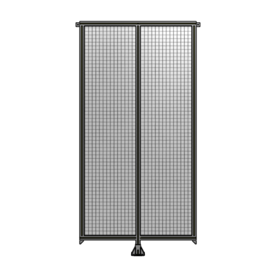 DOUBLE PANEL-LEG IN CENTER AND TIE PLATE CONNECTORS 2400MM X 1200MM  1" MESH, FULLY ASSEMBLED